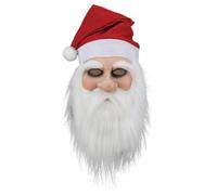 Máscara De Papá Noel - Cara De Látex De Tamaño Mediano De 350 G, Máscara Completa Sobre La Cabeza, Cómodo Accesorio Cosplay De Papá Noel Con Sombrero Rojo Y Barba | Disfraz Mascher
