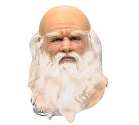 Máscara de Papá Noel con Barba Blanca Látex Navidad Lindos Niños Adultos Máscaras Faciales Completas para Disfraz de Cosplay Fiesta de Navidad Carnaval Máscara de Papá Noel Máscaras Faciales para Ad