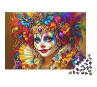 Máscara de Payaso Colorida Puzzle para Adultos Puzzle de 1000 Piezas Papel Decoración Festiva Relajación Regalo 52x38cm/1000pcs