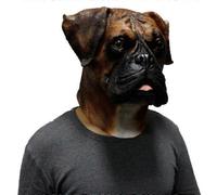 Máscara de perro boxeador de látex, cabeza de animal elegante, para fiestas, disfraces de cosplay, carnaval,