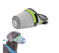 Máscara de perro reutilizable transpirable con filtro de aire para perros, ajustable, antiingestión, antihumo, bozal protector para perros grandes y pequeños (1 unidad, gris, mediano)