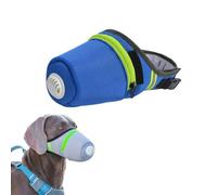Máscara de perro reutilizable transpirable con filtro de aire para perros, ajustable, antiingestión, antihumo, bozal protector para perros grandes y pequeños (1 unidad, azul cielo, mediano)
