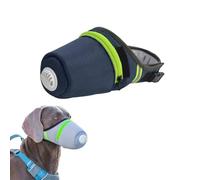 Máscara de perro reutilizable transpirable con filtro de aire para perros, ajustable, antiingestión, antihumo, bozal protector para perros grandes y pequeños (1 unidad, azul oscuro, mediano)