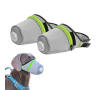 Máscara de perro reutilizable transpirable con filtro de aire para perros, máscara de gas ajustable antiingestión antihumo, bozal para perros grandes y pequeños (2 unidades, gris, mediano)