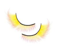 Máscara de pestañas coloridas, pestañas postizas voluminosas reutilizables, ojo de gato estructurado dorado, ampliación mullida, efecto nerink, maquillaje artístico para Halloween, cosplay, fiesta de