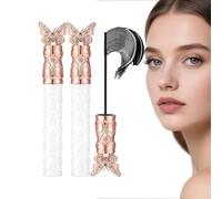Máscara de pestañas, máscara alargadora y rizadora, de larga duración, resistente a las manchas y al sudor, para pestañas pequeñas y inferiores, para mujeres con piel grasa (2pcs)