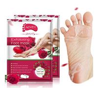 máscara de pie,paquete de 2Mascarilla exfoliante para pies, exfoliante exfoliante para eliminar callos, piel muerta, removedor de callos, pies suaves y suaves para bebés, hombres, mujeres (Rose)