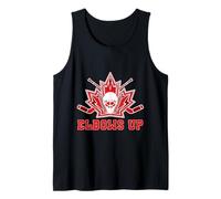 Máscara de Portero de Hockey de Hoja de Arce y Palos Codos hacia Arriba Canadá Camiseta sin Mangas