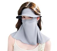 Máscara de protección solar gris temperamento cara completa seda hielo