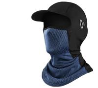 MáScara De ProteccióN Solar Mascarilla facial completa Protector solar A prueba de viento Universal Transpirable Seda de hielo Gorro elástico alto(Blue)