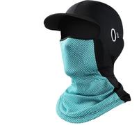 MáScara De ProteccióN Solar Mascarilla facial completa Protector solar A prueba de viento Universal Transpirable Seda de hielo Gorro elástico alto(Sky blue)