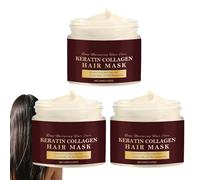 Máscara de queratina y colágeno para cabello seco y dañado, cuidado nutritivo del cabello para cabello brillante, cuidado hidratante de queratina para cabello encrespado, mascarilla suave para el