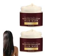 Máscara de queratina y colágeno para cabello seco y dañado, cuidado nutritivo del cabello para cabello brillante, cuidado hidratante de queratina para cabello encrespado (2 unidades)