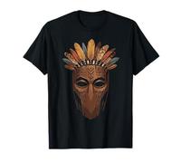 Máscara de Ritual Antiguo con Plumas para Halloween Camiseta