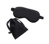 Máscara de seda para dormir con bolsa de transporte, sombra de ojos para dormir de viaje para mujeres y hombres, cubierta de siesta, cómodo parche para ayudar a descansar (negro)