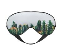 Máscara de seda para dormir con plantas tropicales, correa elástica, viaje y siesta, sombra de ojos suave para viajes, yoga y siesta