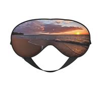 Máscara de seda para dormir de playa, puesta de sol, correa elástica, viaje y siesta, sombra de ojos suave para viajes, yoga y siesta