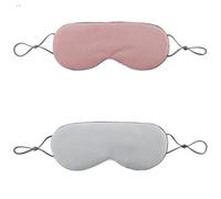 MáScara De Seda Para Ojos 2 antifaces de seda for dormir, ligeros, cálidos y frescos, doble uso, transpirables, con bloqueo luz, for mujeres que viajan duermen la siesta Para Noche(Pink)