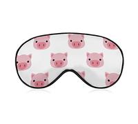 Máscara de seda para ojos Funny Pink Pig Face Art Sleeping Mask 3D Eye Cover para dormir Viajes Turno Trabajo y meditación, Almuerzo Viajar Sleeping Eye Mask Cover