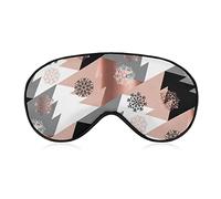 Máscara de seda para ojos, oro rosa, árbol de Navidad, geometría, arte, antifaz para dormir, para viajes, siestas, yoga, avión, noche, antifaz para dormir, cubierta para ojos con banda elástica