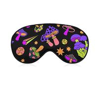 Máscara de seda para ojos Psychedelic Mushroom Trippy Magic Art Sleep Mask 3D Eye Cover para viajes/siestas/yoga/avión/noche, Sleeping Eye Mask Eye Cover con banda elástica