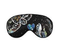 Máscara de seda para ojos Trippy Sea Water Tortoise Art Sleep Mask 3D Eye Cover para viajes Trabajo Turno Sleep Siestas, Sleeping Eye Mask Eye Cover con banda elástica