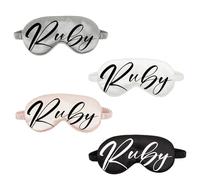 Máscara de seda personalizada para dormir, cubierta suave para los ojos, de satén, con correa elástica, sombra de ojos para niñas, niños y mujeres, viaje