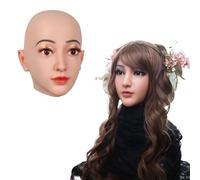 Máscara de silicona para cosplay y Halloween, máscara facial suave hecha a mano para uso transgénero