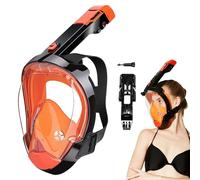 Máscara de snorkel Anti-ajuste, máscara de snorkel Panorama superior, sistema de drenaje automático equipo de respiración subacuática para nadadores Discoverer Beginners, el equipo de snorkel