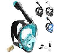 Máscara de snorkel para adultos, máscara de buceo completa - CO₂ segura impermeable y antivaho Máscara de buceo con soporte para cámara - Máscara de buceo con bolsa de transporte y tapones para los