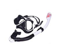 Máscara de Snorkel Seca, Kit Profesional for Adultos y jóvenes, Gafas panorámicas antivaho 180°(White)