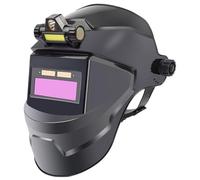Máscara de soldadura, casco de soldadura con oscurecimiento automático, máscara de soldador LCD con energía solar con faro, capucha ajustable transpirable resistente al calor con diseño de de 18