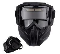 Máscara de soldadura especial, capucha de soldadura desmontable, protector facial ignífugo, diseño transpirable, casco negro aislante del calor, protección ocular de cobertura completa