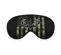 Máscara de sommeil cómoda para les yeux, ideal para les voyages en avion, le yoga, la sieste, motivo camuflaje cerf, drapeau américain, chasse, noir