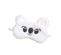 Máscara de sueño 3D de peluche con diseño de koala lindo para niños, diadema de viaje para los ojos (blanco, 1 unidad)