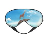Máscara de sueño con diseño de jirafa de elefante superando el miedo, máscaras de ojos para dormir de doble cara, máscaras para dormir para mujeres y hombres, cubiertas opacas para dormir, viajes