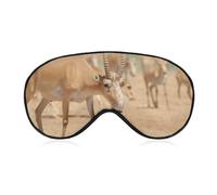 Máscara de sueño de antílope de animales salvajes en hábitat natural con correa ajustable, cómoda máscara de ojos suave para dormir, máscaras de ojos que bloquean la luz