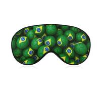 Máscara de sueño de fútbol de la bandera de Brasil, suave con los ojos vendados, portátil, con correa ajustable para hombres y mujeres