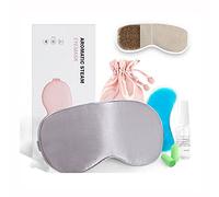 Máscara de sueño de vapor,doble cara de seda USB de almacenamiento de energía caliente suave y cómoda,control de temperatura,sombreado,máscara de ojos,para siestas,viajes,trabajo,gris,ordinario