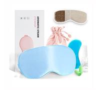 Máscara de sueño de vapor,doble cara de seda USB de almacenamiento de energía caliente suave y cómoda,control de temperatura,sombreado,máscara de ojos,para siestas,viajes,trabajo,Azul,ordinario