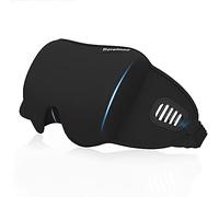Máscara de sueño de vapor, suave y cómoda, impresión de tela de algodón natural puro noche 3D Stereo Shading Eye Mask para el hogar, viajes turno, trabajo, yoga, negro