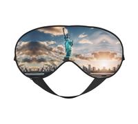 Máscara de sueño Estatua de la Libertad de Nueva York para dormir, máscara de sueño que bloquea perfectamente la luz para mujeres y hombres, diadema suave y cómoda para viajar