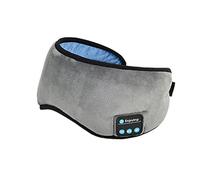 Máscara de sueño inalámbrica Bluetooth 5.0, suave y cómoda, para aliviar el estrés, 100% de luz, altavoces estéreo HD integrados para siestas, viajes, viajes, yoga, gris