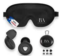 Máscara de sueño nocturna 3D para los ojos y par de tapones para los oídos de silicona para dormir de hombre y mujer, cómoda, suave, transpirable y ajustable, ideal para dormir adulto noche, siesta,