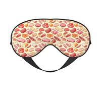 Máscara de sueño para hombre y mujer - Máscara de viaje con hebilla ajustable con estampado de salchichas de carne de dibujos animados, máscara de sueño opaca, cómoda máscara de sueño para hombre