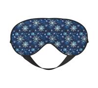 Máscara de sueño para hombre y mujer - Patrón de copos de nieve azules de fantasía con hebilla ajustable - Máscara de sueño opaca y cómoda para hombre y mujer - Diadema divertida para juegos de fiesta