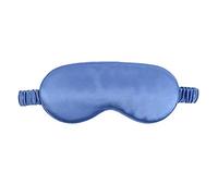 Máscara de sueño para hombres y mujeres, 19 Mumi 100% puro relleno de seda de morera natural, suave y cómodo, transpirable, para siestas de hogar, viajes, trabajo, yoga, azul