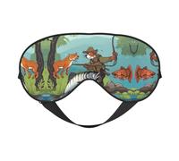 Máscara de sueño para los ojos con forma de pez de caza de animales salvajes 01, máscara de sueño que bloquea perfectamente la luz para mujeres y hombres, diadema suave y cómoda