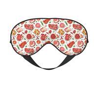 Máscara de sueño para los ojos para hombres y mujeres - Impresión de carne a la parrilla con hebilla ajustable - Máscara de sueño opaca cómoda para hombres y mujeres - Diadema divertida para juegos de