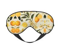 Máscara de sueño para ojos con flores amarillas y frutos de naranjo, máscara de sueño que bloquea perfectamente la luz para hombres y mujeres, diadema suave y cómoda para viajes